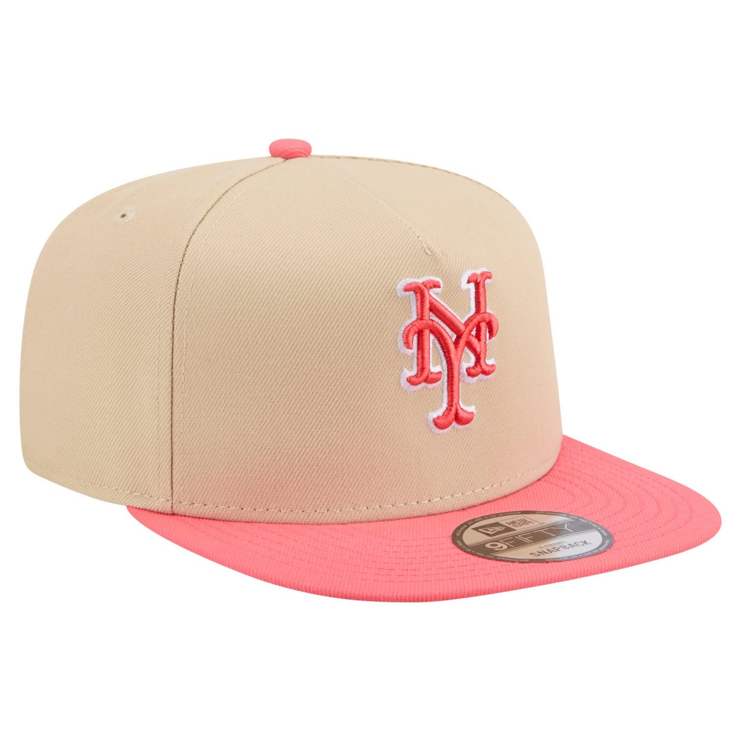 New Era Light Light Beige New York Mets Color Pack A-Frame 9FIFTY Snapback Hat - view number 3