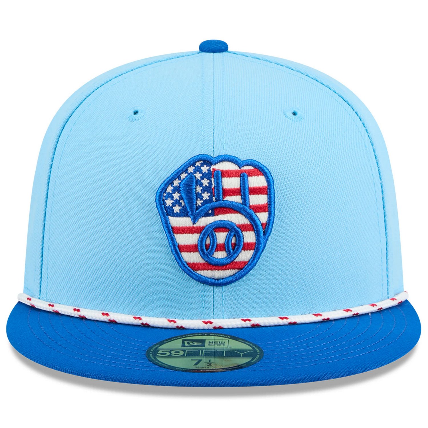 New Era Light Milwaukee Brewers 2025 Fourth of July 59FIFTY Fitted Hat