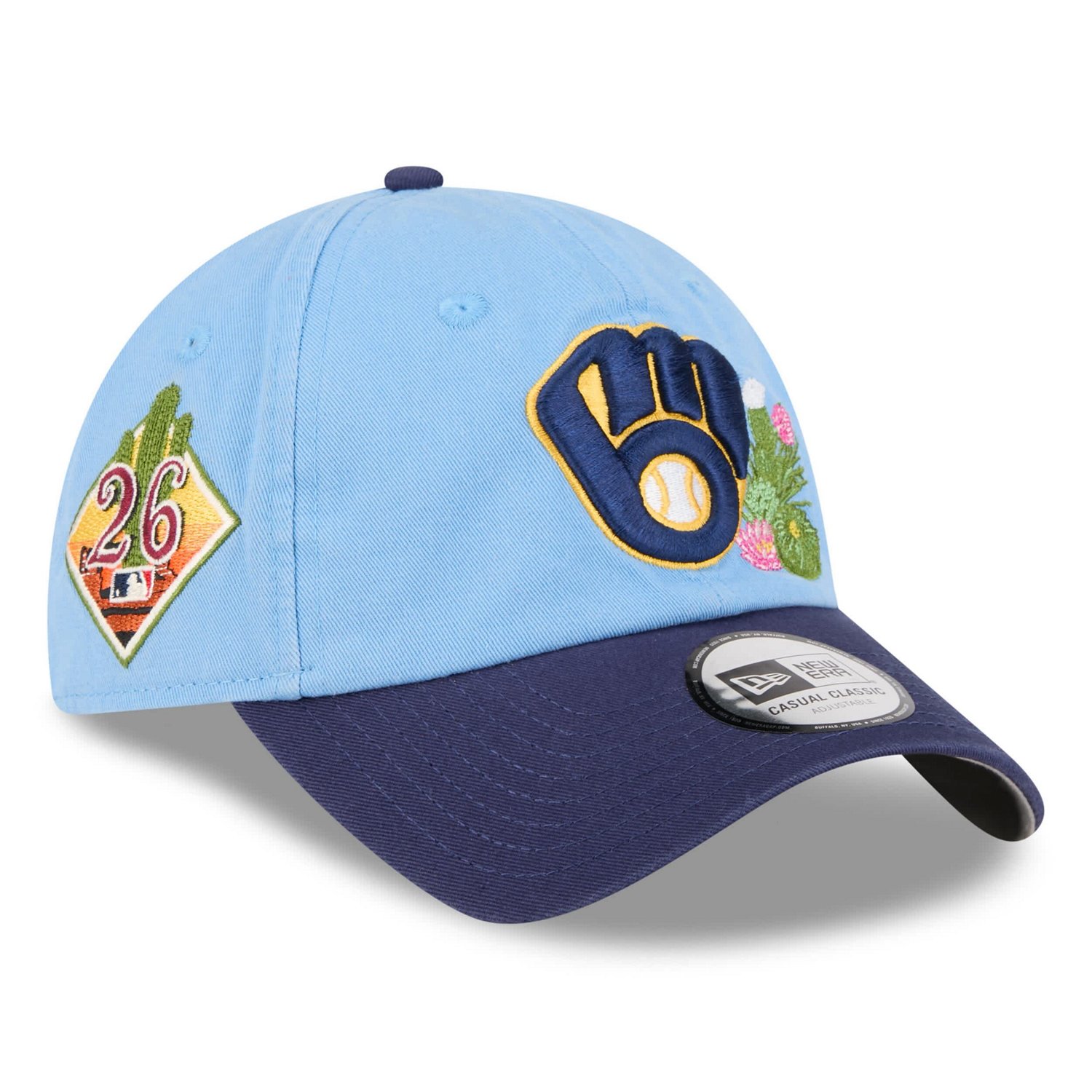 New Era Light Navy Milwaukee Brewers 2026 Spring Training Casual Classic Adjustable Hat