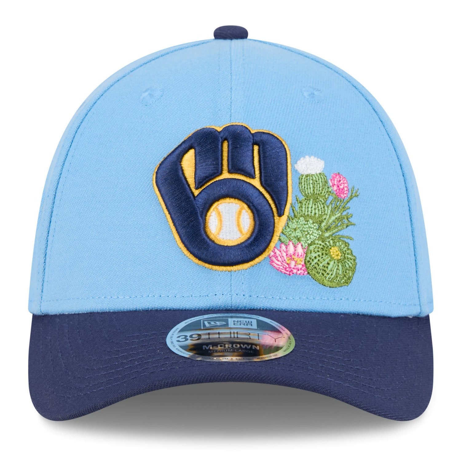 New Era Light Navy Milwaukee Brewers 2026 Spring Training M-Crown 39THIRTY Flex Hat - view number 2