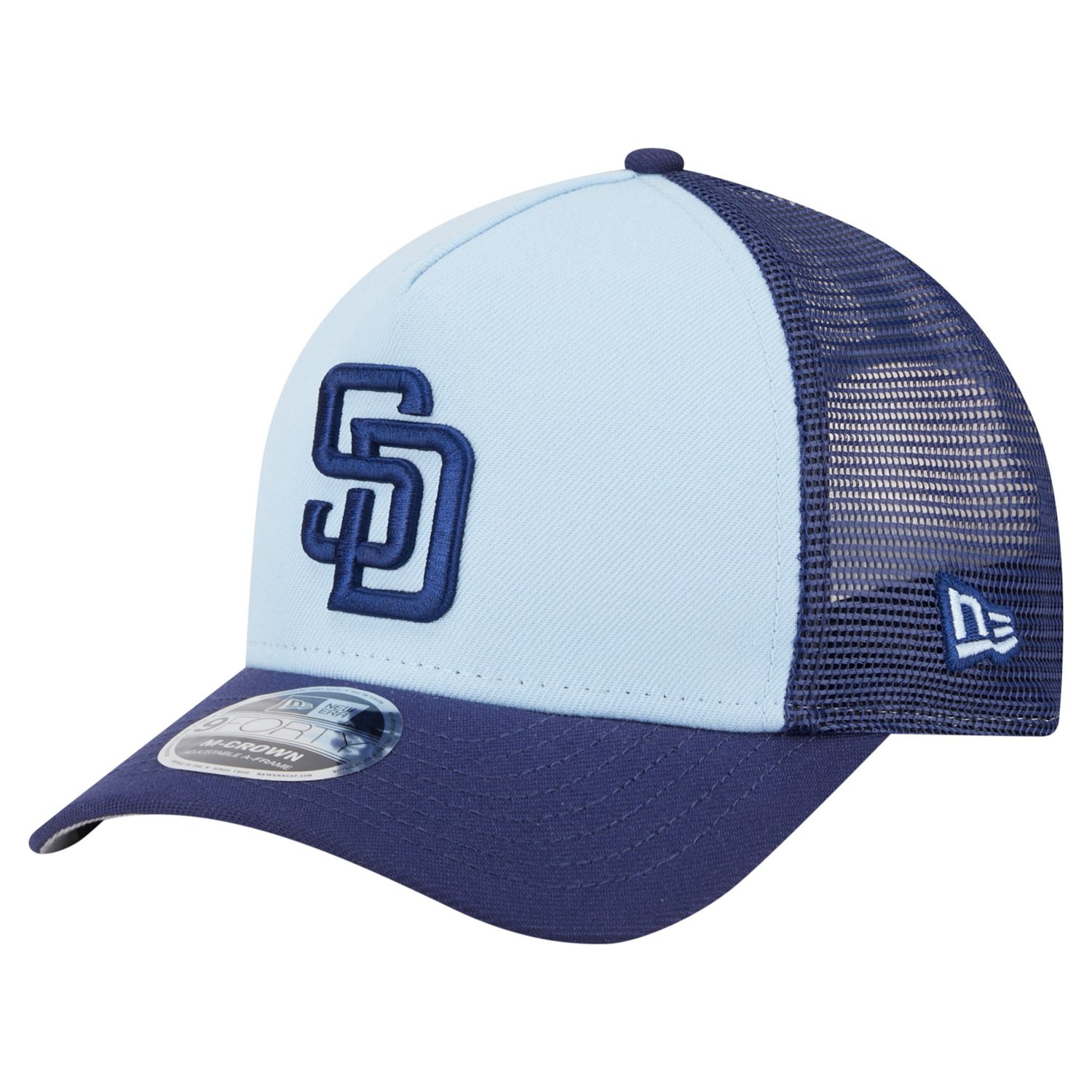 New Era Light Navy San Diego Padres 2-Tone Color Pack 9FORTY M-Crown A-Frame Adjustable Hat