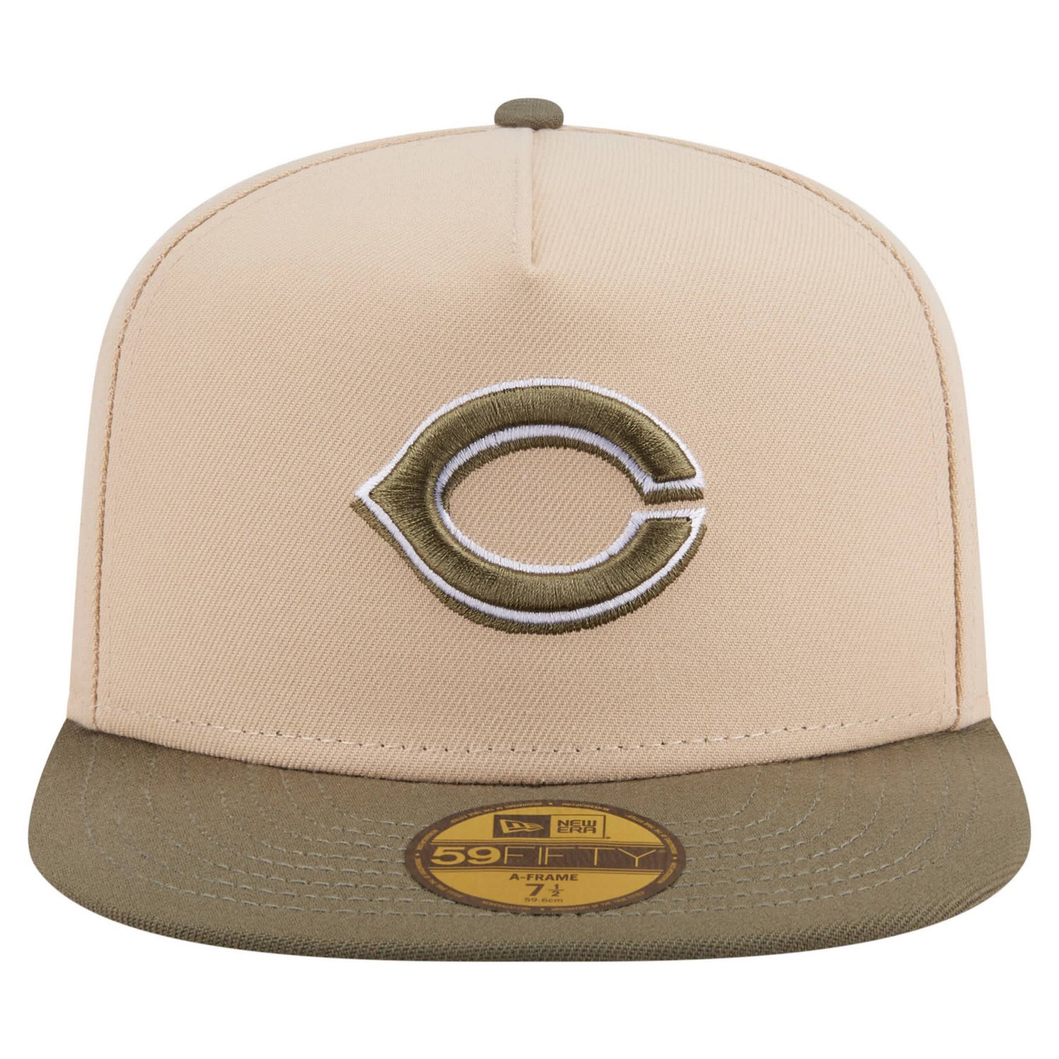 New Era Light Olive Cincinnati Reds Two-Tone Color Pack A-Frame 59FIFTY Fitted Hat - view number 2