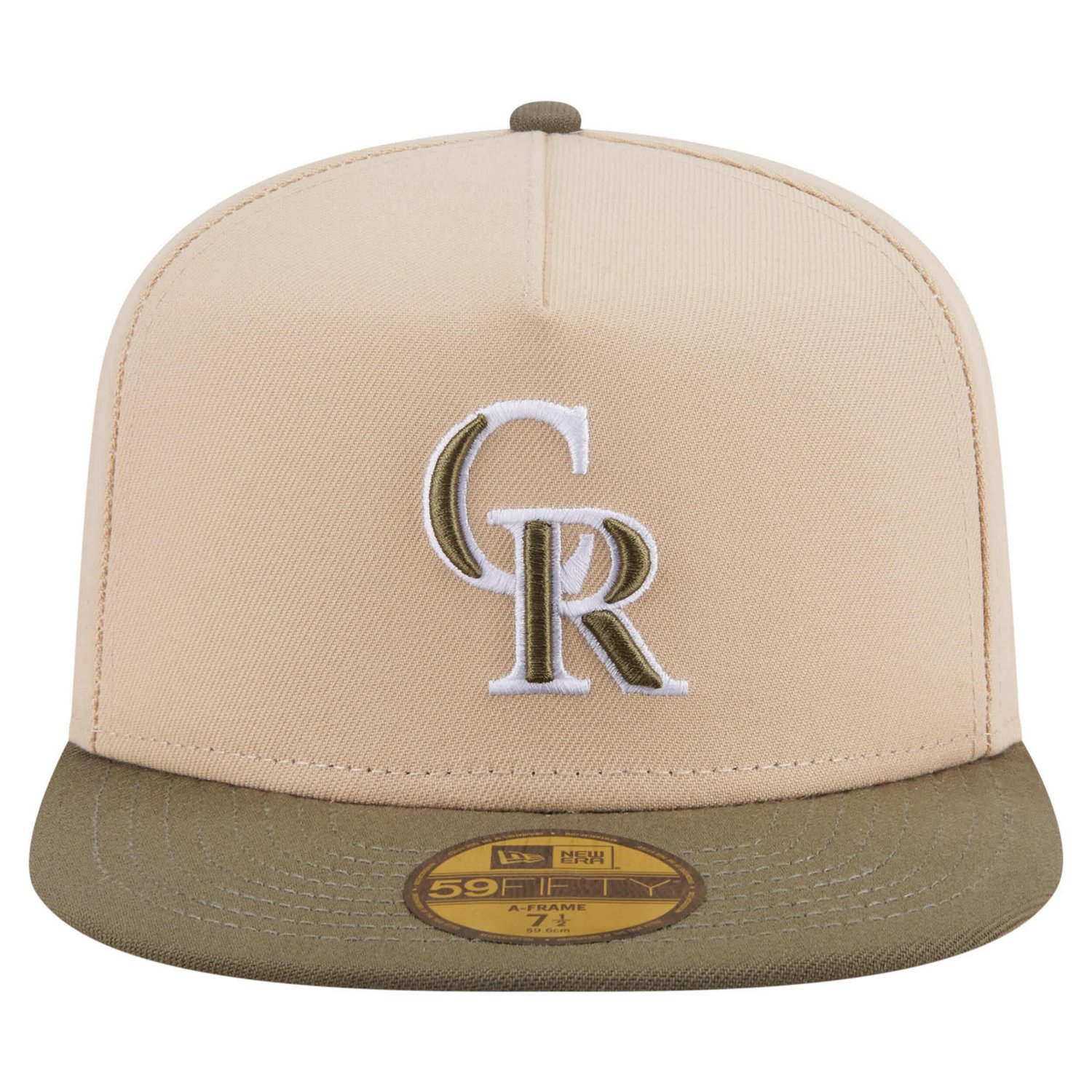 New Era Light Olive Colorado Rockies Two-Tone Color Pack A-Frame 59FIFTY Fitted Hat - view number 2