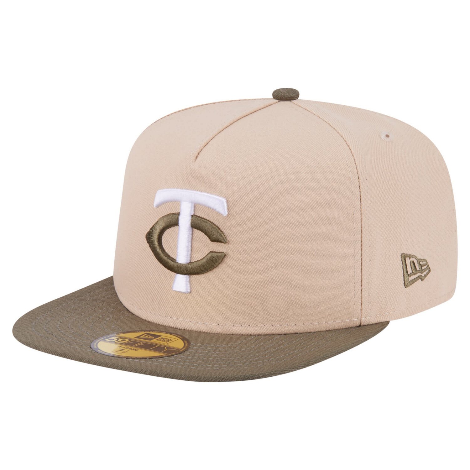 New Era Light Olive Minnesota Twins Two-Tone Color Pack A-Frame 59FIFTY Fitted Hat