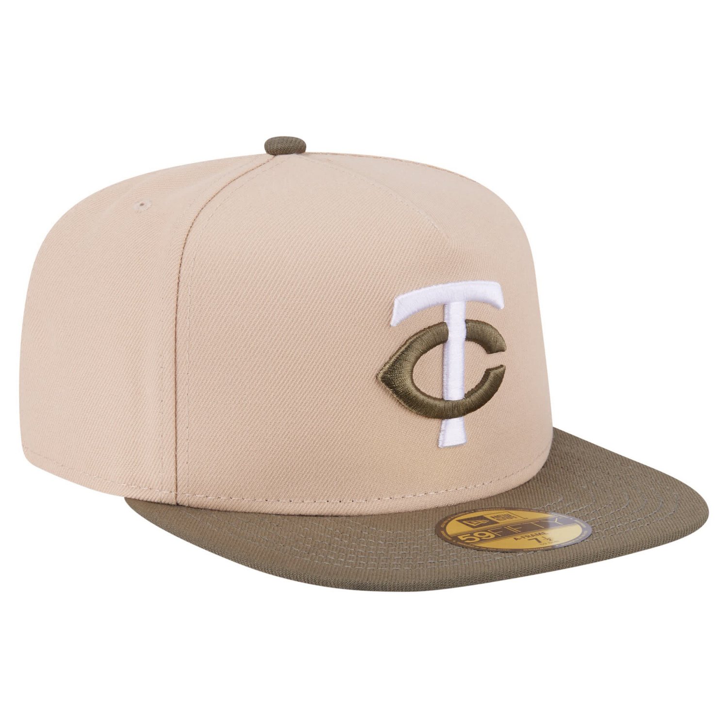 New Era Light Olive Minnesota Twins Two-Tone Color Pack A-Frame 59FIFTY Fitted Hat - view number 3