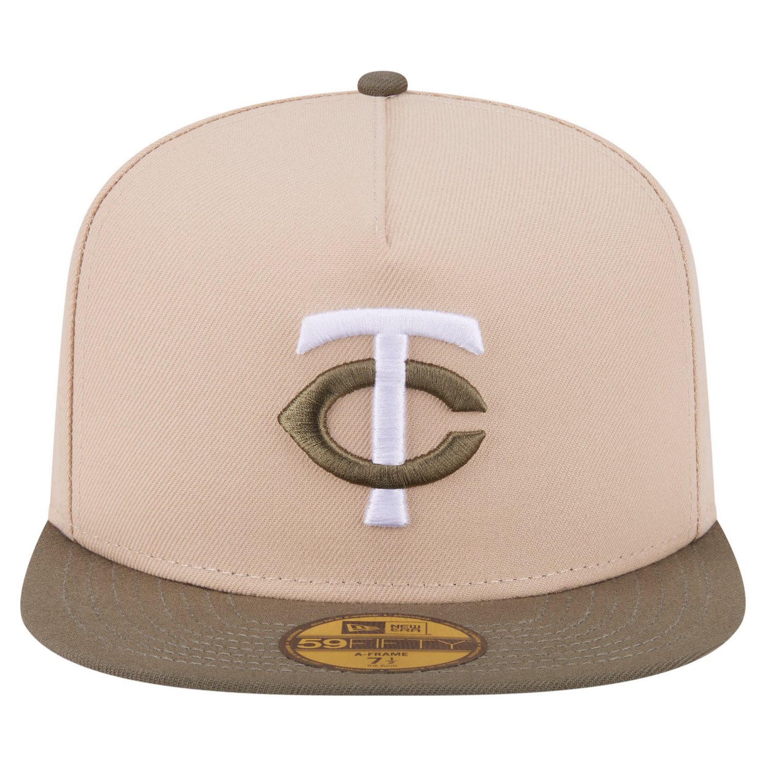 New Era Light Olive Minnesota Twins Two-Tone Color Pack A-Frame 59FIFTY Fitted Hat - view number 2