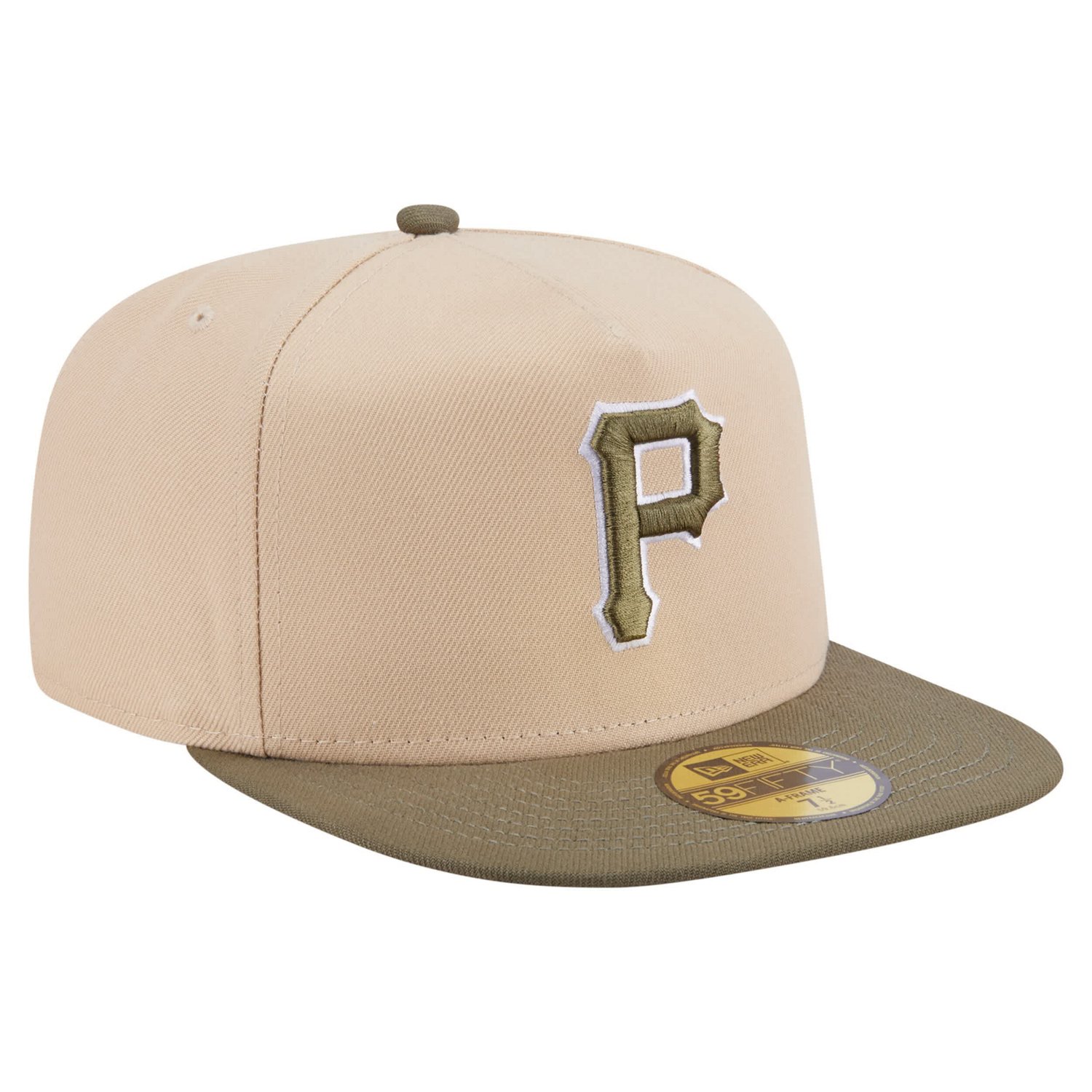 New Era Light Olive Pittsburgh Pirates Two-Tone Color Pack A-Frame 59FIFTY Fitted Hat - view number 3