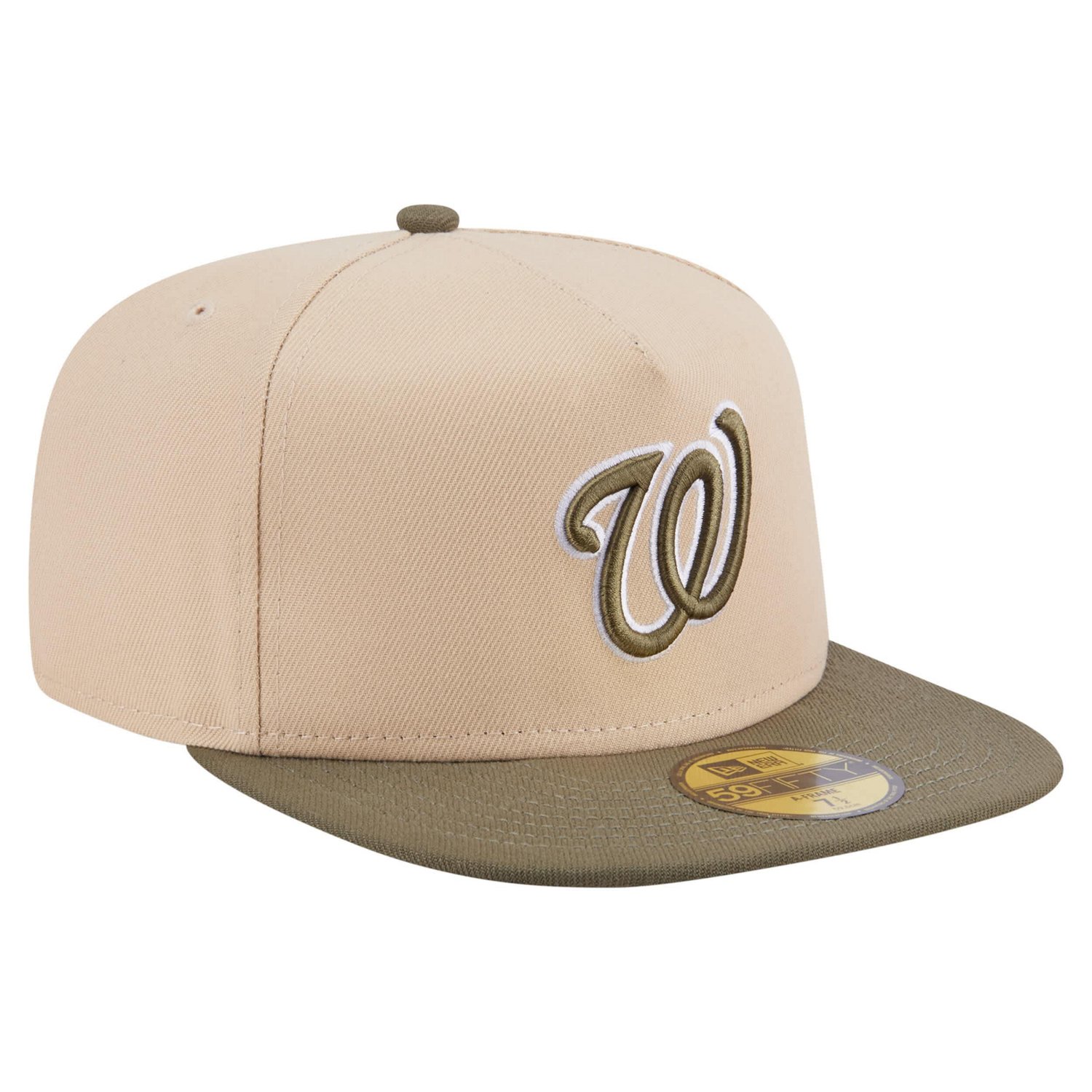New Era Light Olive Washington Nationals Two-Tone Color Pack A-Frame 59FIFTY Fitted Hat - view number 3