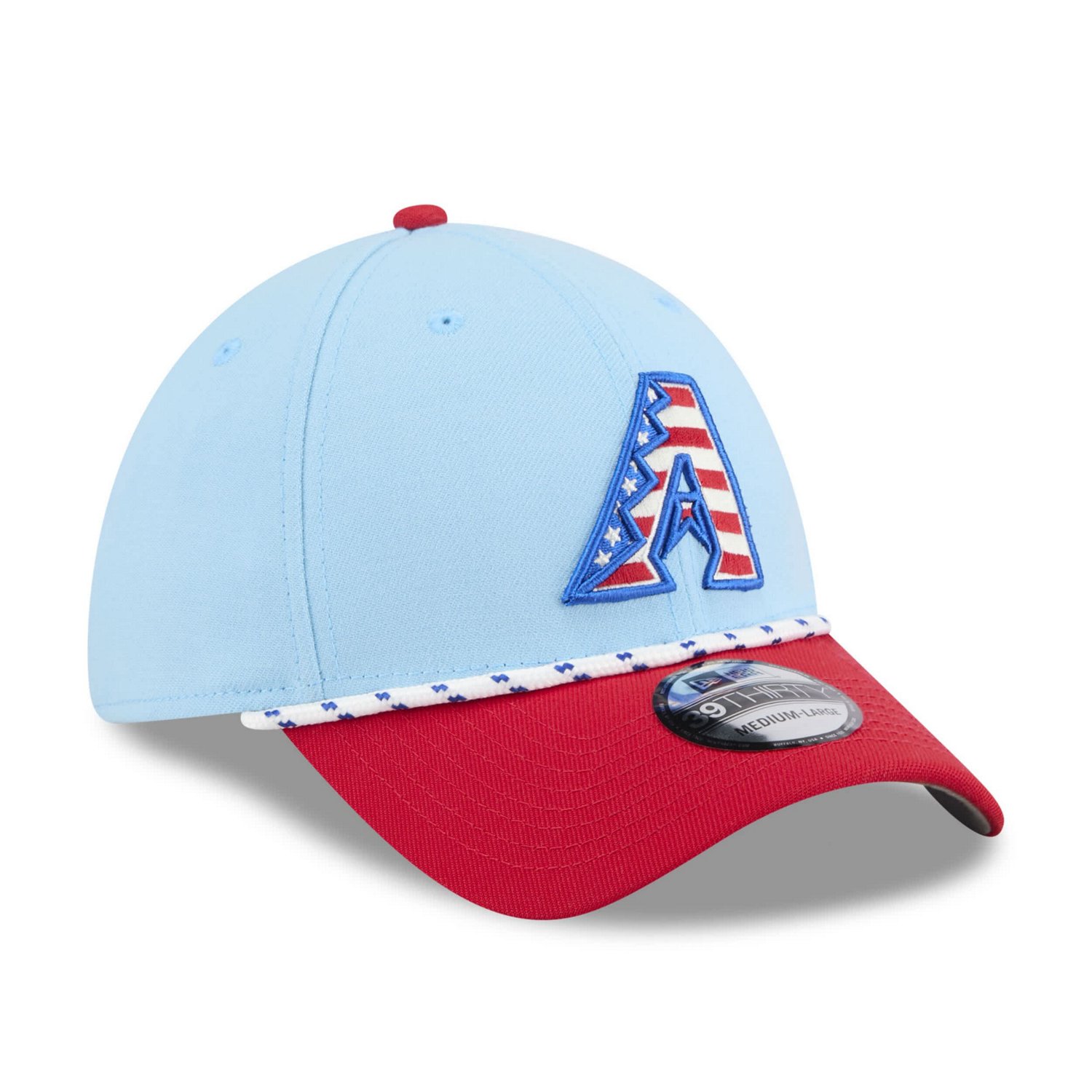 New Era Light Red Arizona Diamondbacks 2025 Fourth of July 39THIRTY Flex Hat - view number 3