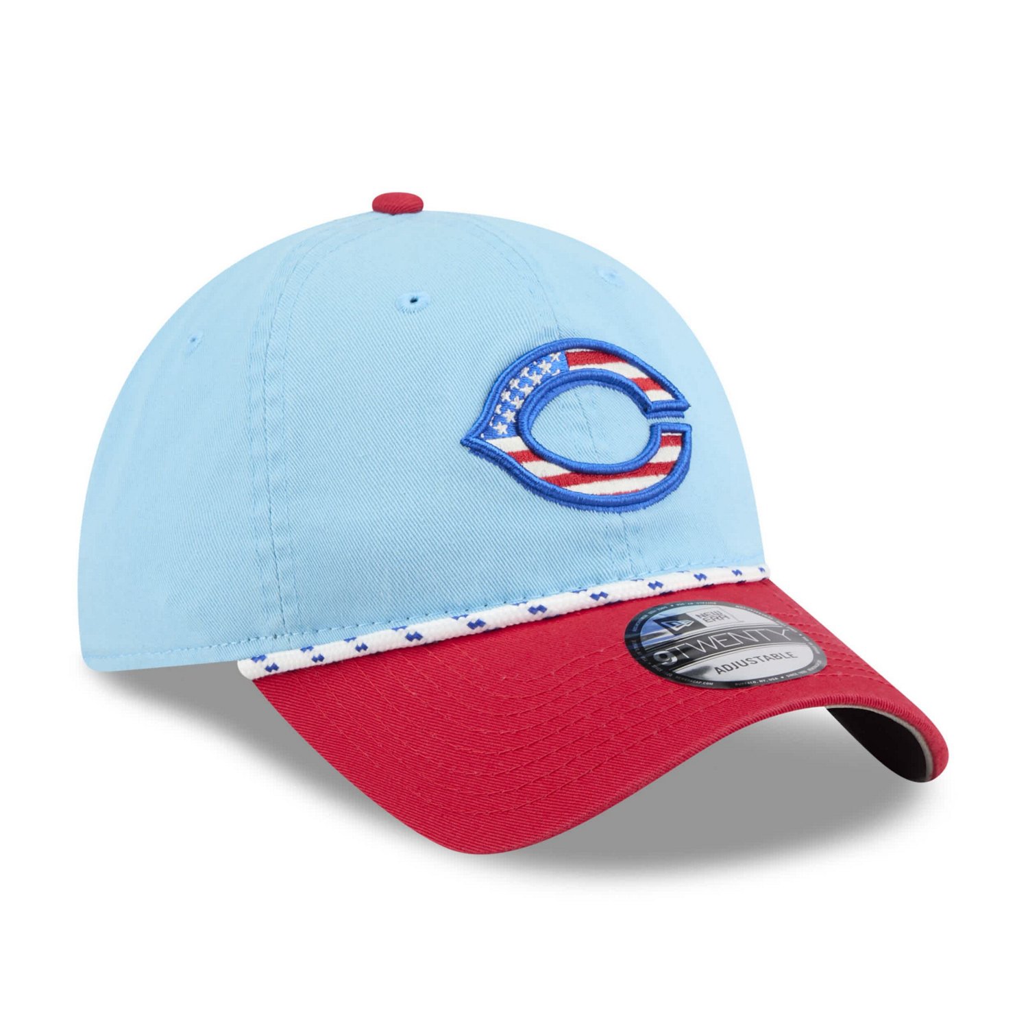 New Era Light Red Cincinnati Reds 2025 Fourth of July 9TWENTY Adjustable Hat