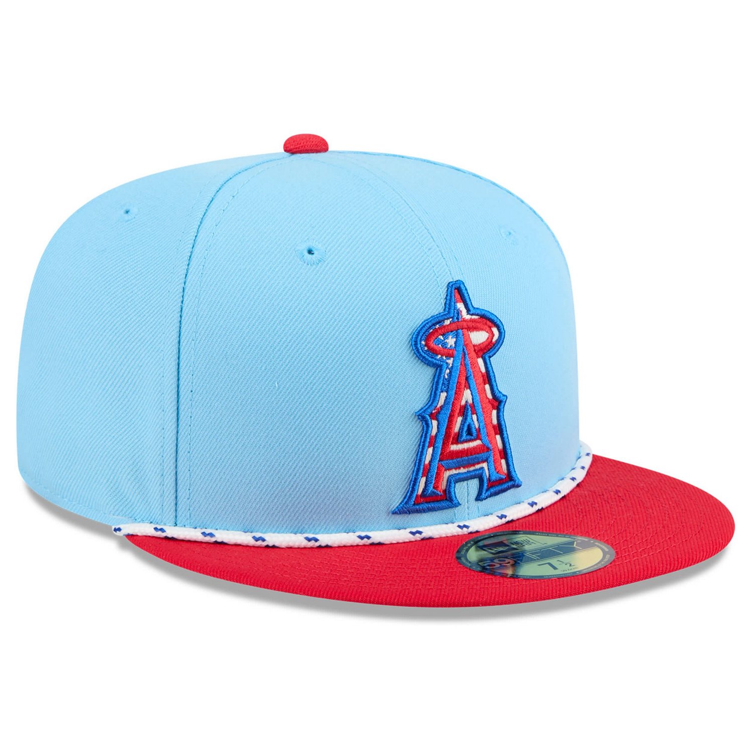 New Era Light Red Los Angeles Angels 2025 Fourth of July 59FIFTY Fitted Hat - view number 3