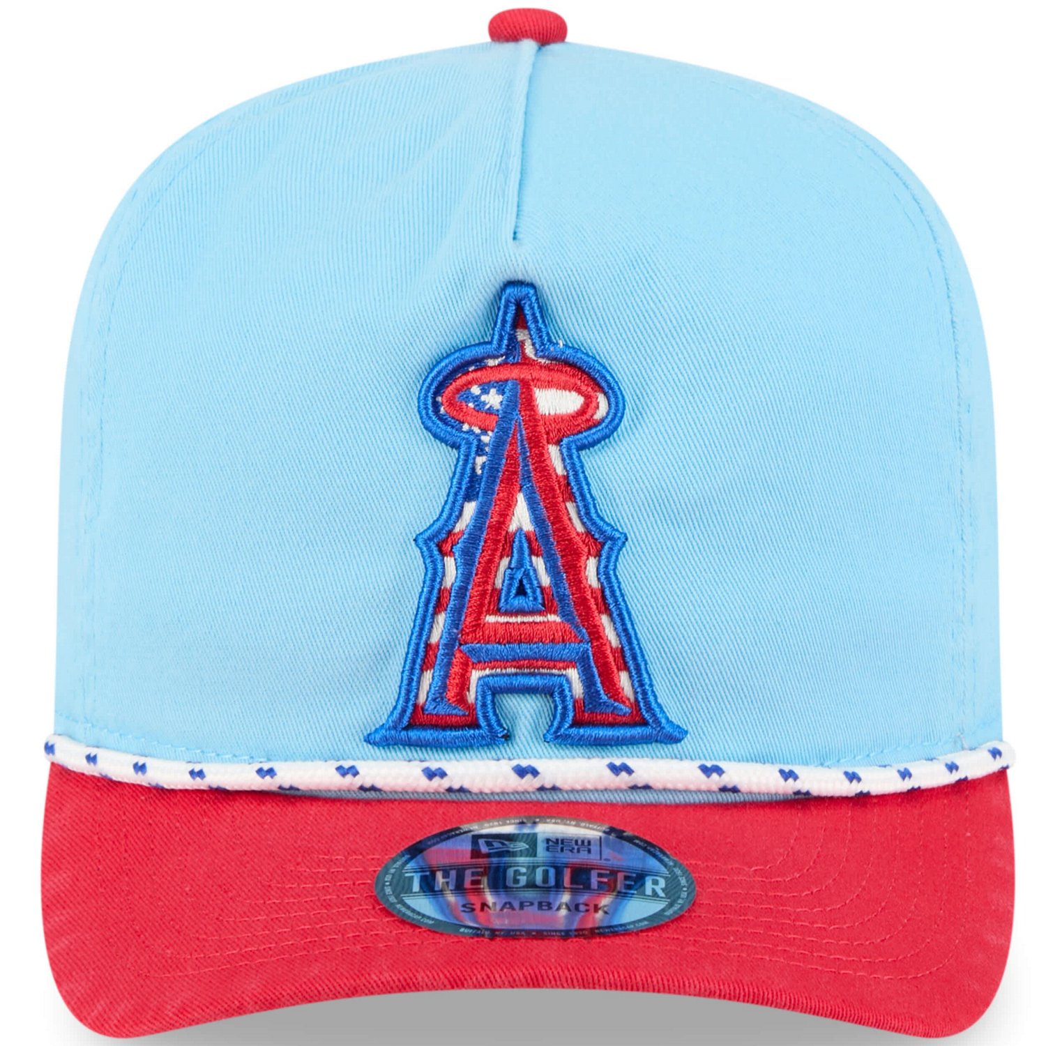 New Era Light Red Los Angeles Angels 2025 Fourth of July Golfer Snapback Hat