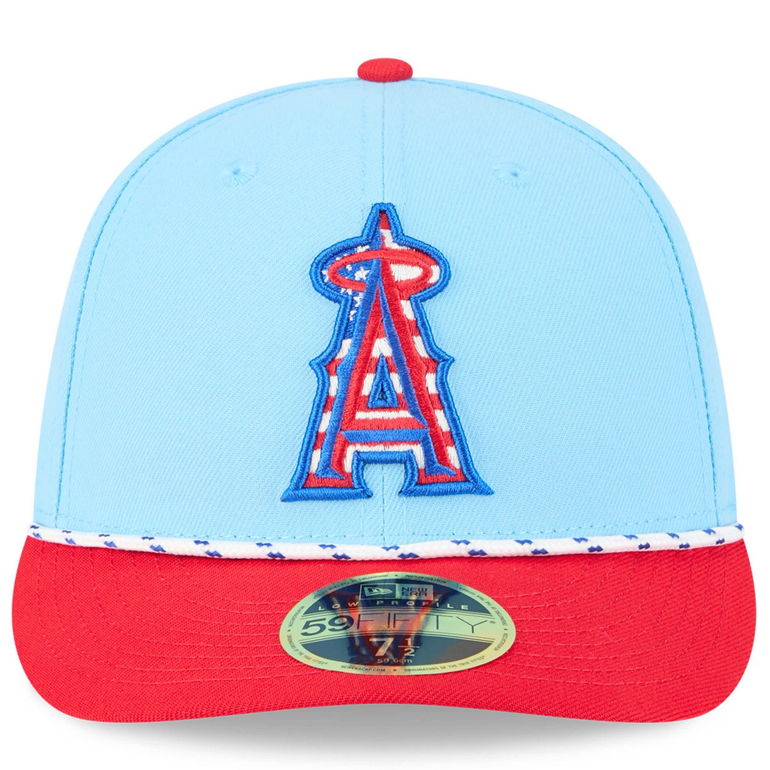 New Era Light Red Los Angeles Angels 2025 Fourth of July Low Profile 59FIFTY Fitted Hat - view number 2