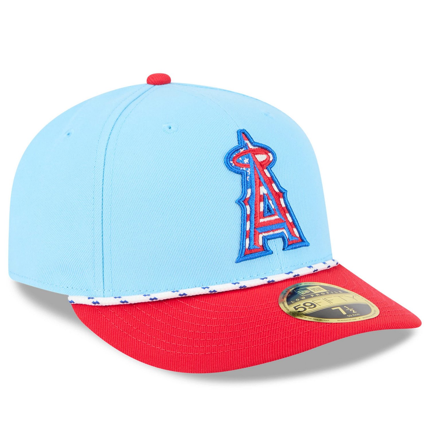New Era Light Red Los Angeles Angels 2025 Fourth of July Low Profile 59FIFTY Fitted Hat - view number 3