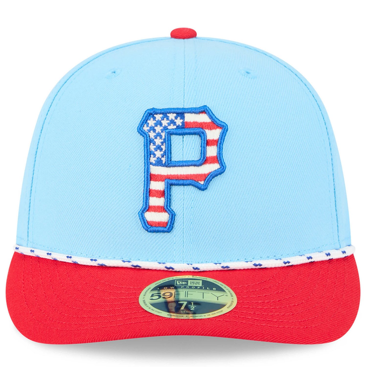 New Era Light Red Pittsburgh Pirates 2025 Fourth of July Low Profile 59FIFTY Fitted Hat