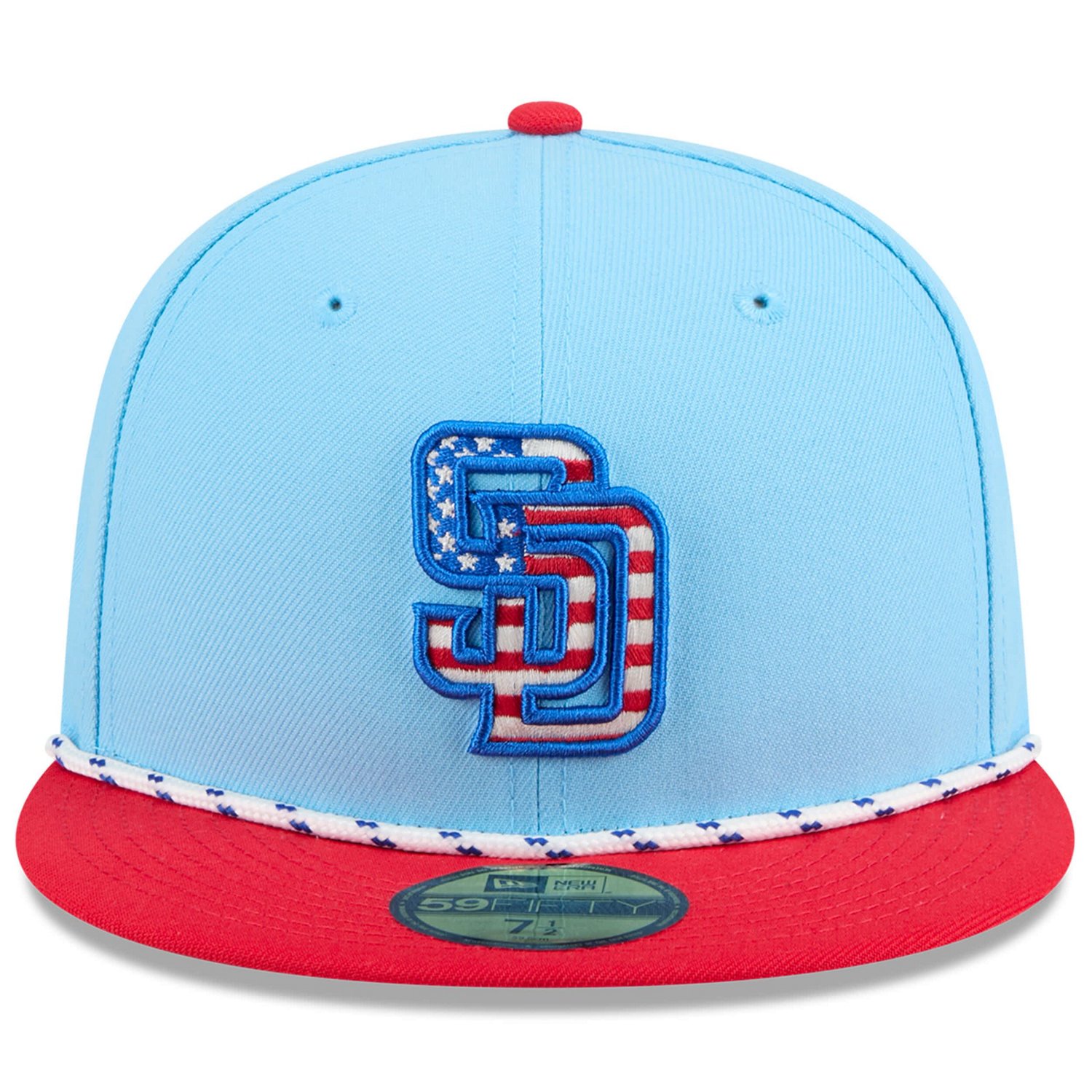 New Era Light Red San Diego Padres 2025 Fourth of July 59FIFTY Fitted Hat