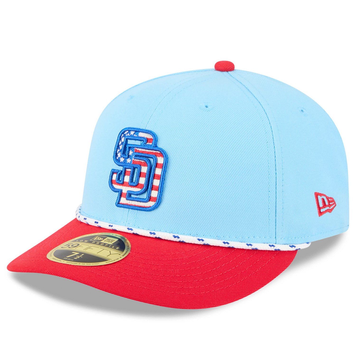 New Era Light Red San Diego Padres 2025 Fourth of July Low Profile 59FIFTY Fitted Hat