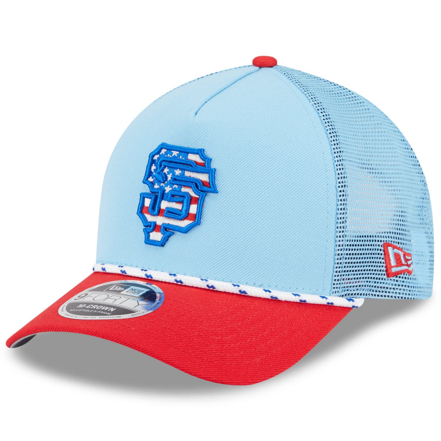 New Era Light Red San Francisco Giants 2025 Fourth of July 9FORTY A-Frame M-Crown Adjustable Hat