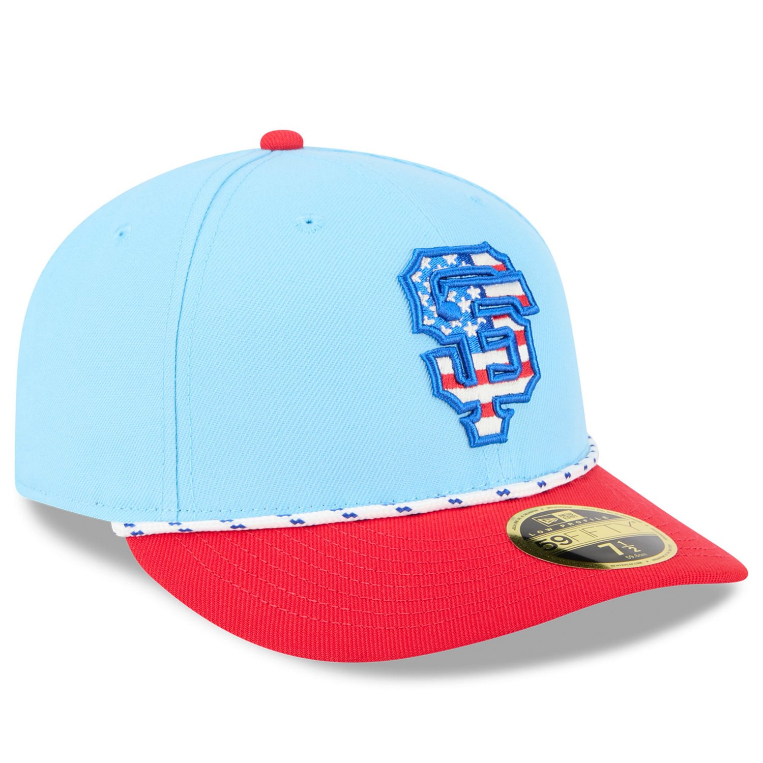 New Era Light Red San Francisco Giants 2025 Fourth of July Low Profile 59FIFTY Fitted Hat - view number 3