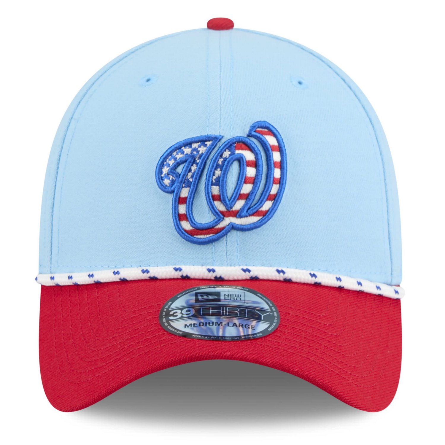 New Era Light Red Washington Nationals 2025 Fourth of July 39THIRTY Flex Hat - view number 2