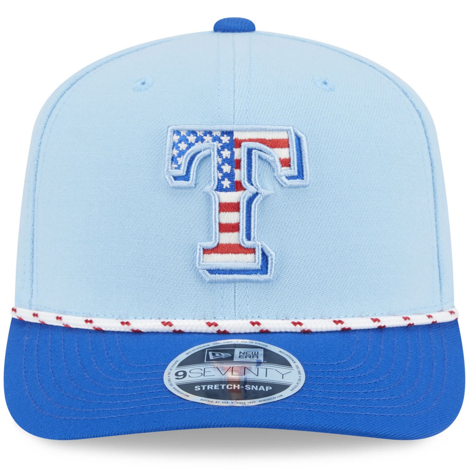 New Era Light Royal Texas Rangers 2025 Fourth of July 9SEVENTY Adjustable Trucker Hat - view number 2