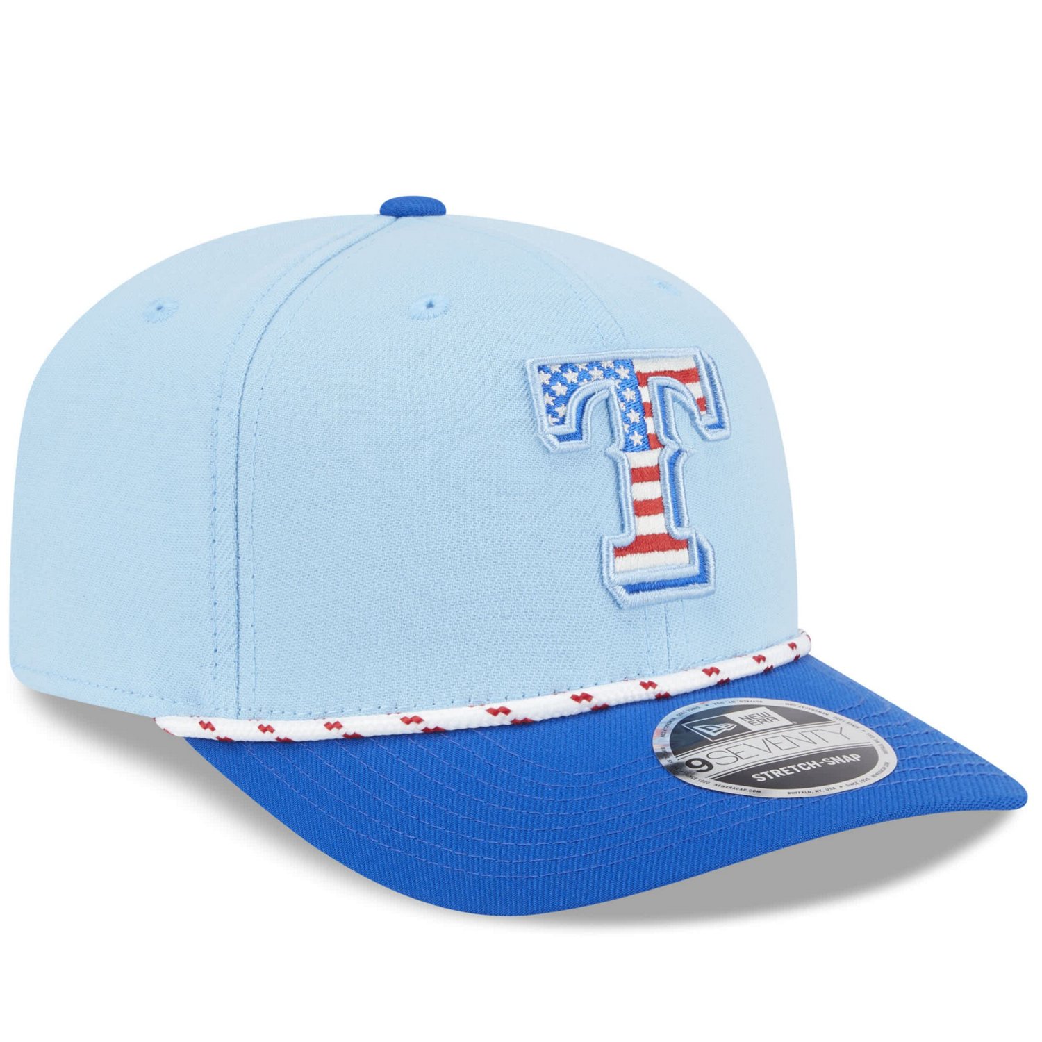New Era Light Royal Texas Rangers 2025 Fourth of July 9SEVENTY Adjustable Trucker Hat - view number 3