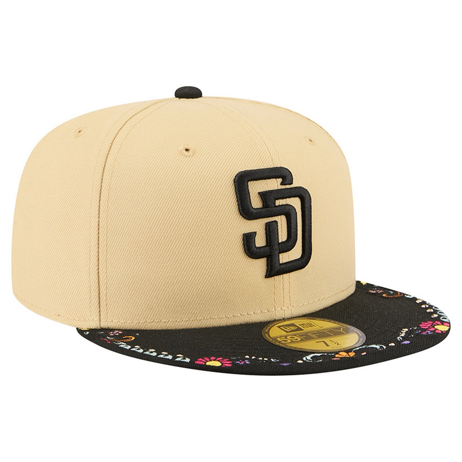 New Era Light San Diego Padres Two-Tone Embroidered Visor 59FIFTY Fitted Hat - view number 3
