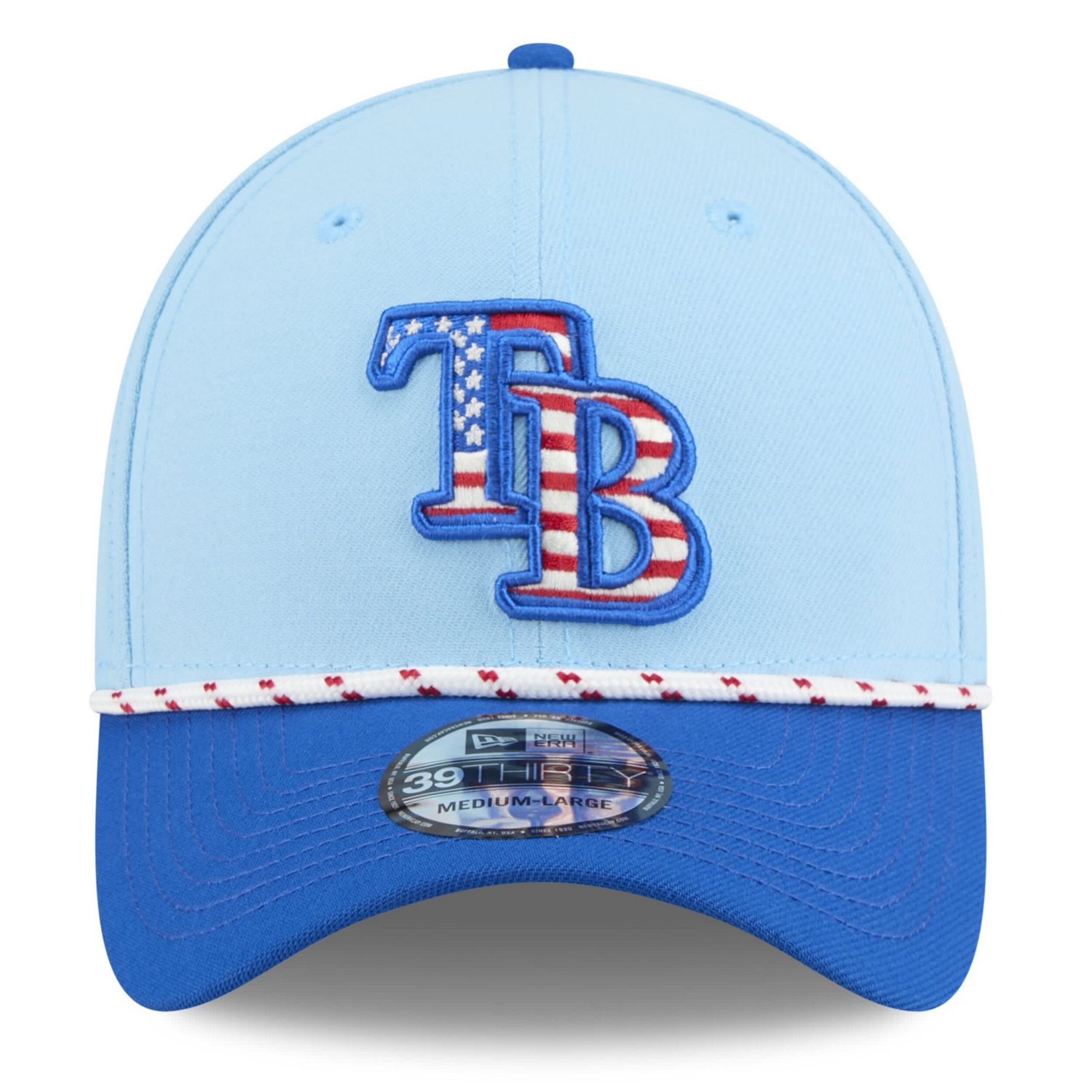 New Era Light Tampa Bay Rays 2025 Fourth of July 39THIRTY Flex Hat