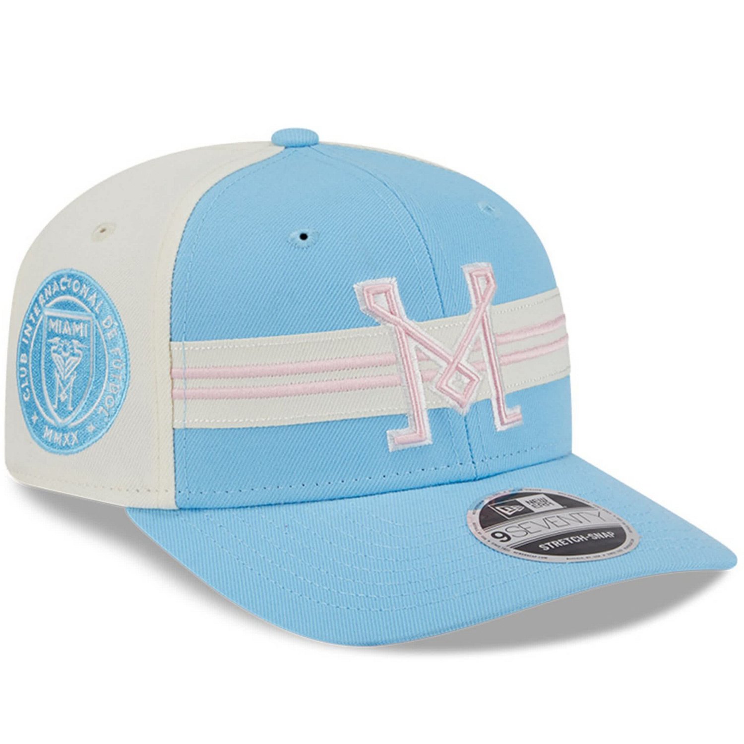 New Era Light White Inter Miami CF 2025 Third 9SEVENTY Stretch-Snap Hat - view number 3