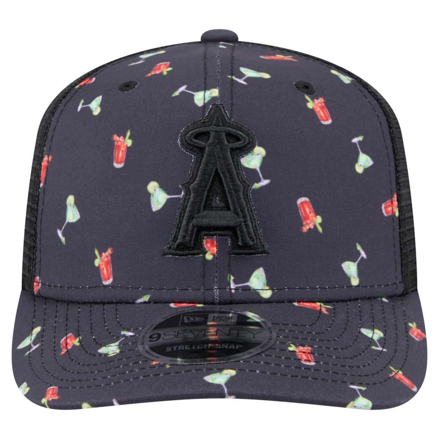 New Era Los Angeles Angels Adventure Drinks Pattern 9SEVENTY Stretch-Snap Hat - view number 2