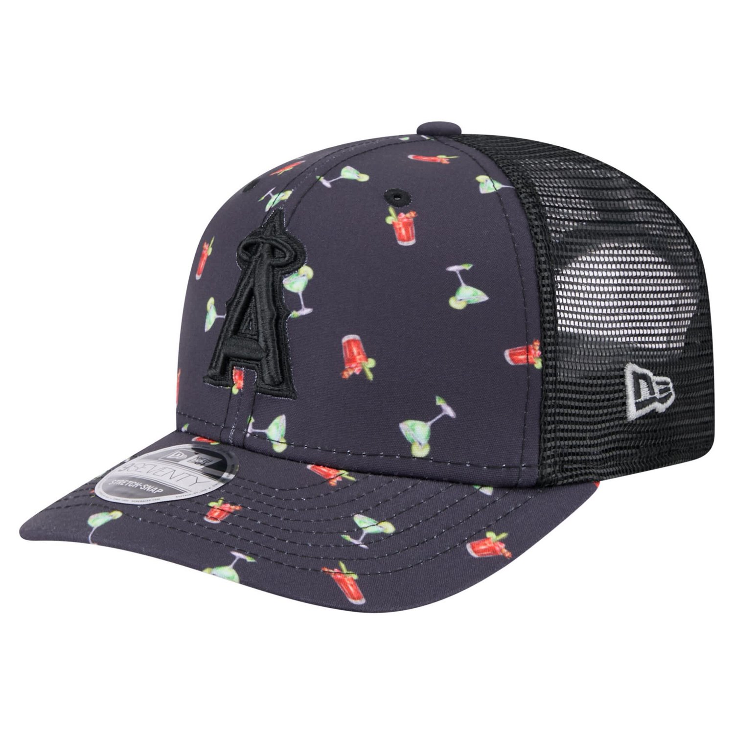New Era Los Angeles Angels Adventure Drinks Pattern 9SEVENTY Stretch-Snap Hat