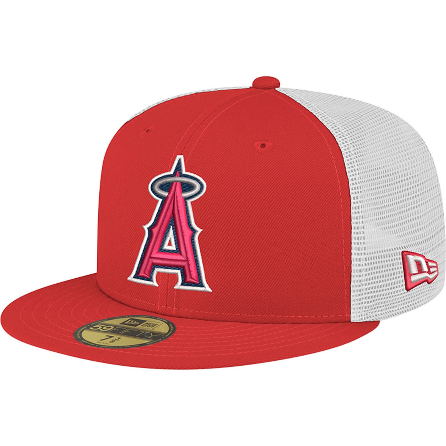 New Era Los Angeles Angels Team Color 59FIFTY Trucker Fitted Hat - view number 1