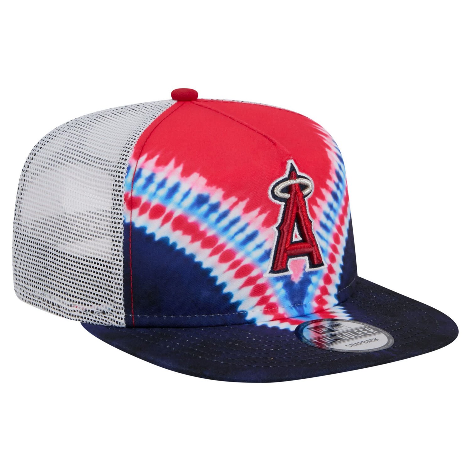 New Era Los Angeles Angels Tie-Dye Golfer Trucker Adjustable Hat - view number 3