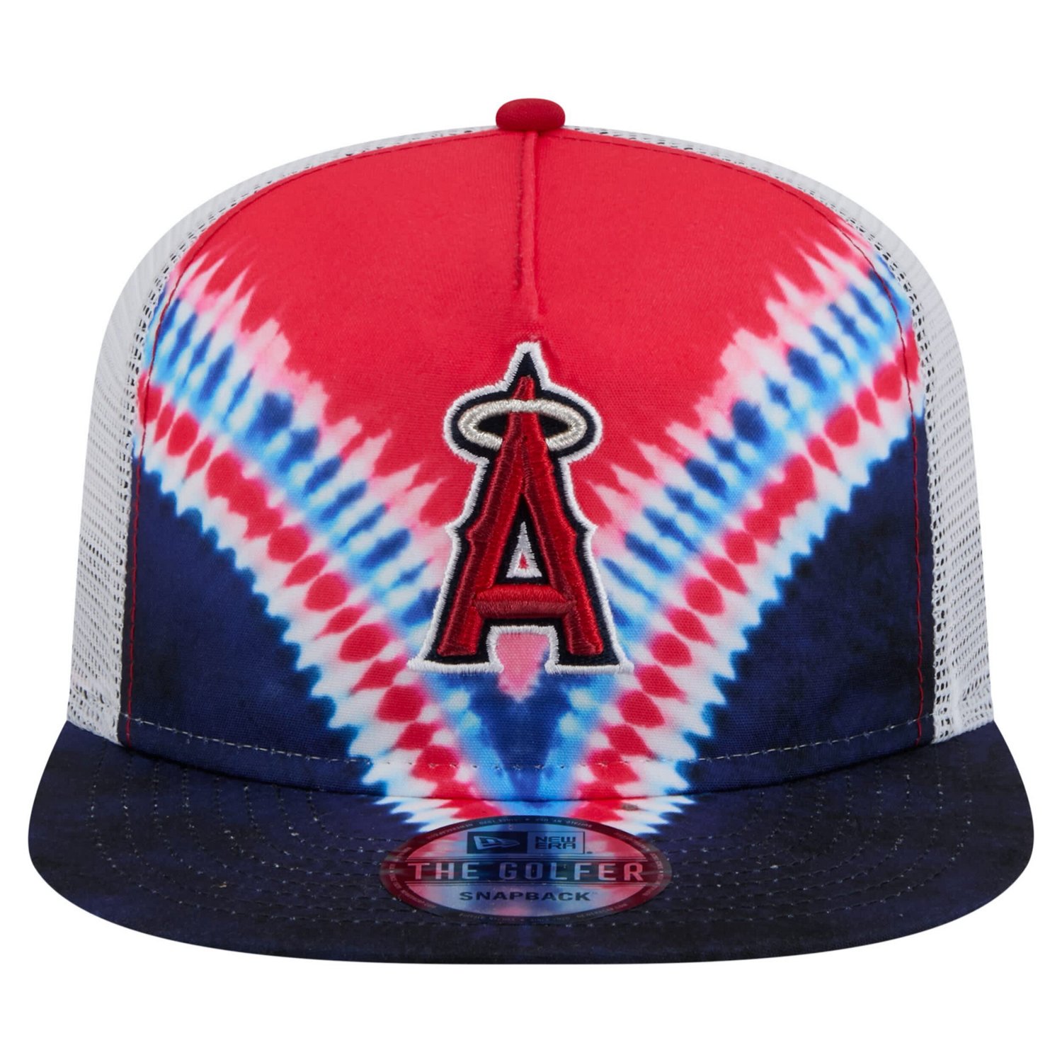 New Era Los Angeles Angels Tie-Dye Golfer Trucker Adjustable Hat - view number 2