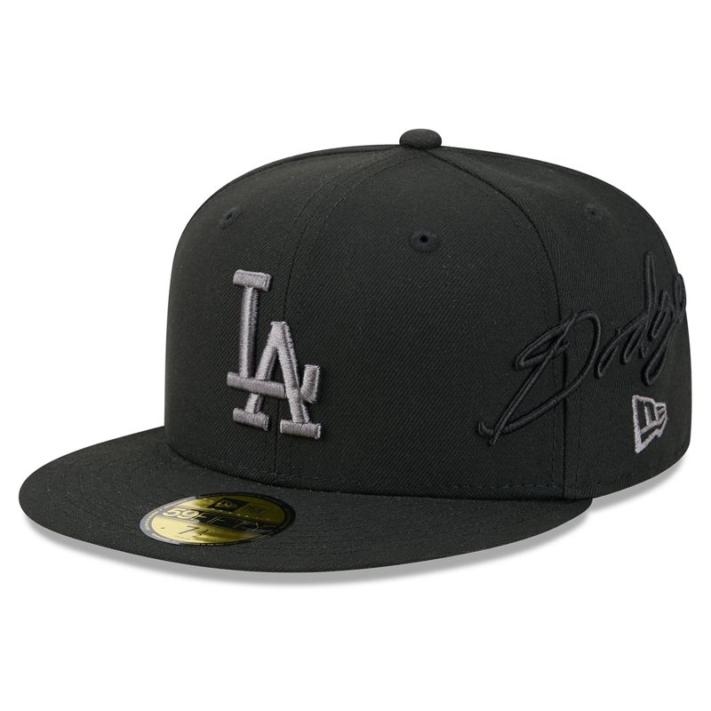 New Era Los Angeles Dodgers Script 59FIFTY Fitted Hat - Black