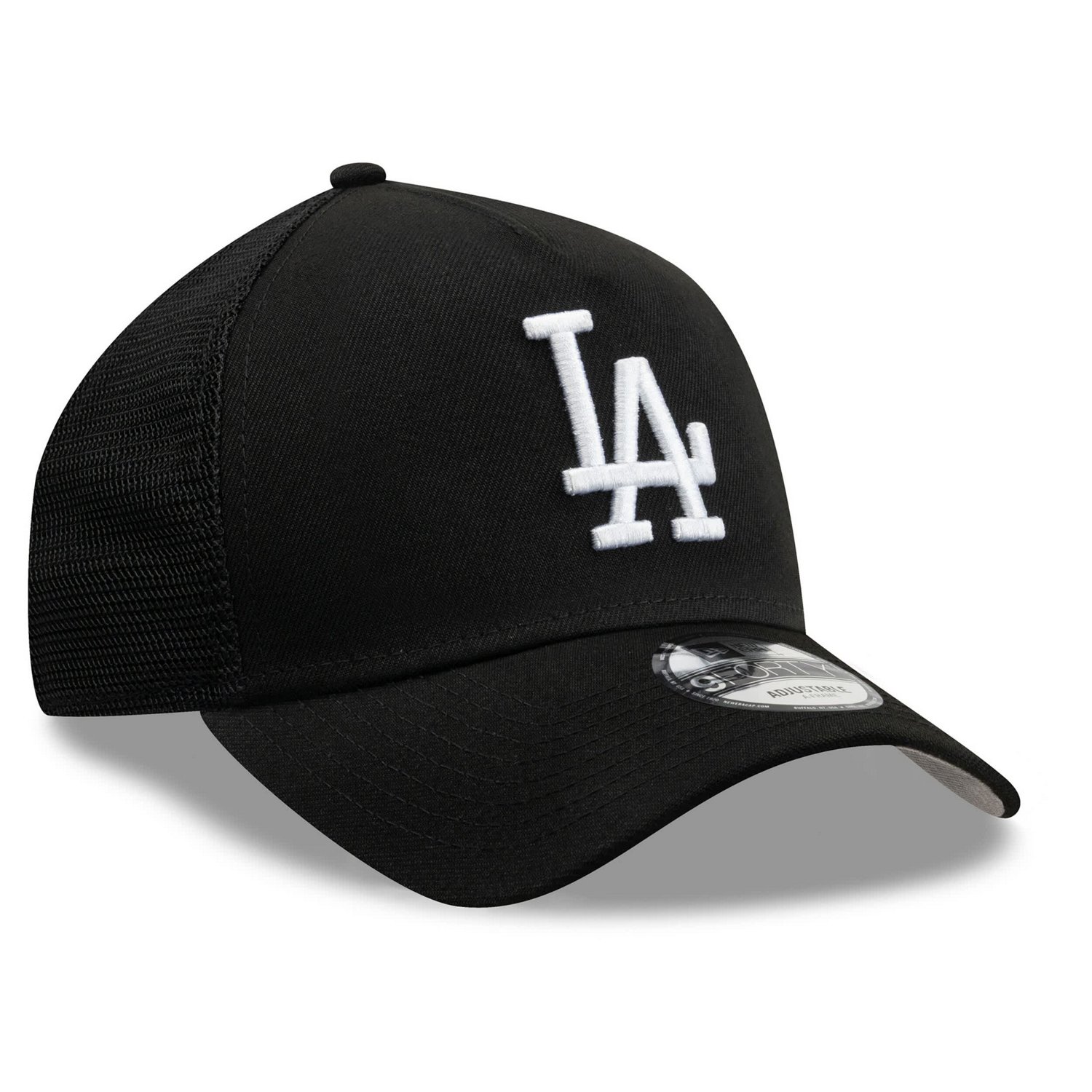 New Era Los Angeles Dodgers Side Script 9FORTY A-Frame Trucker Adjustable Hat - view number 3