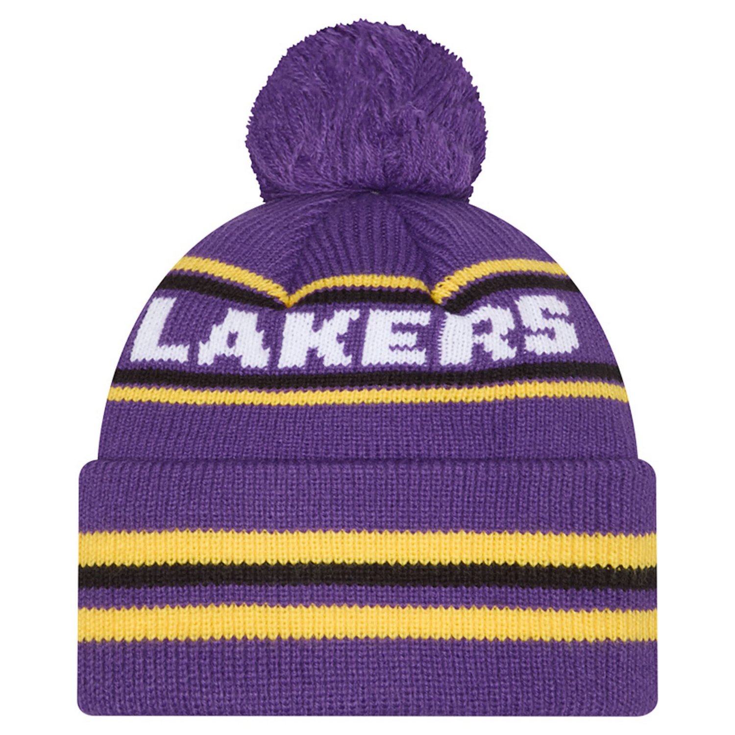 New Era Los Angeles Lakers Classic Cuffed Knit Hat with Pom - view number 2
