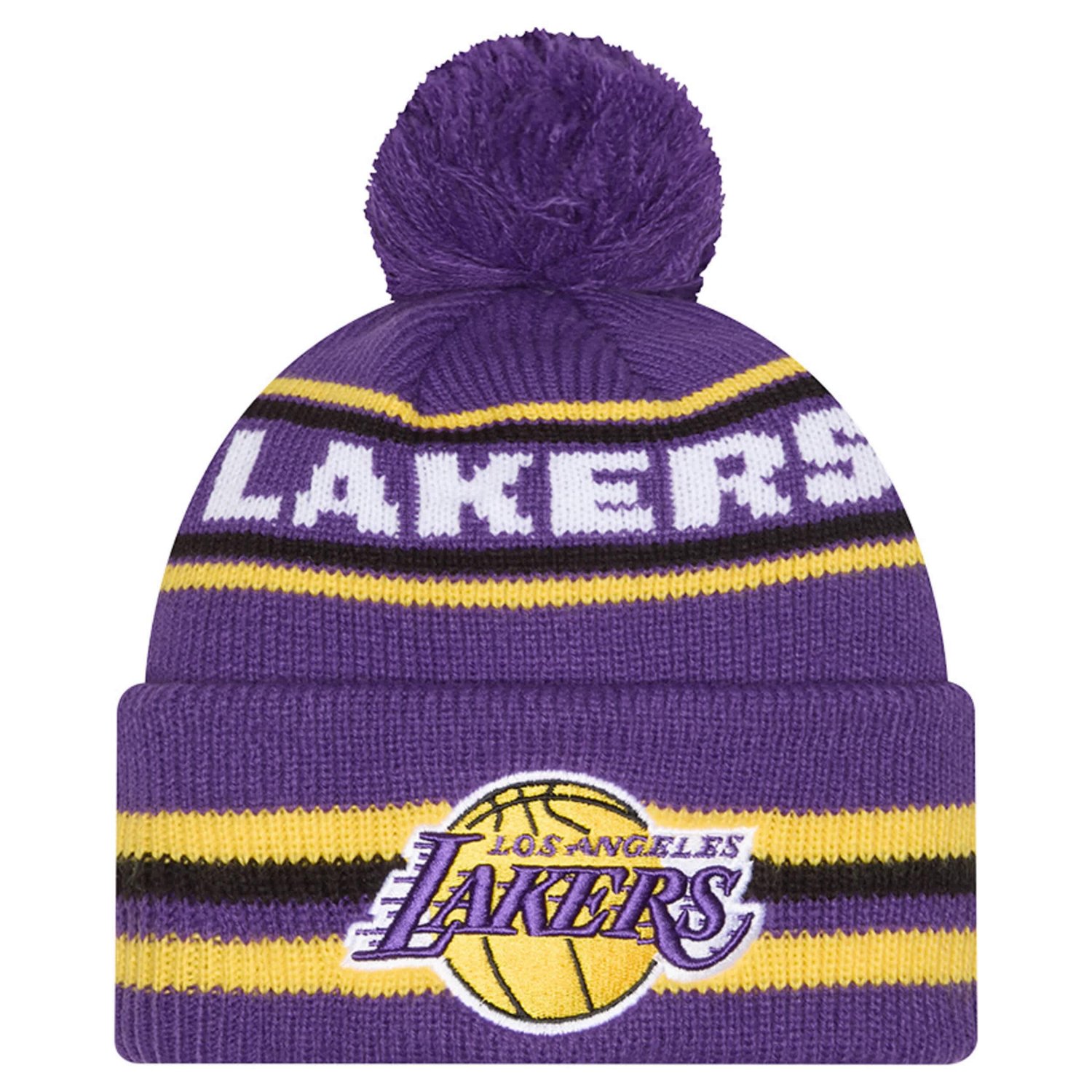New Era Los Angeles Lakers Classic Cuffed Knit Hat with Pom - view number 1