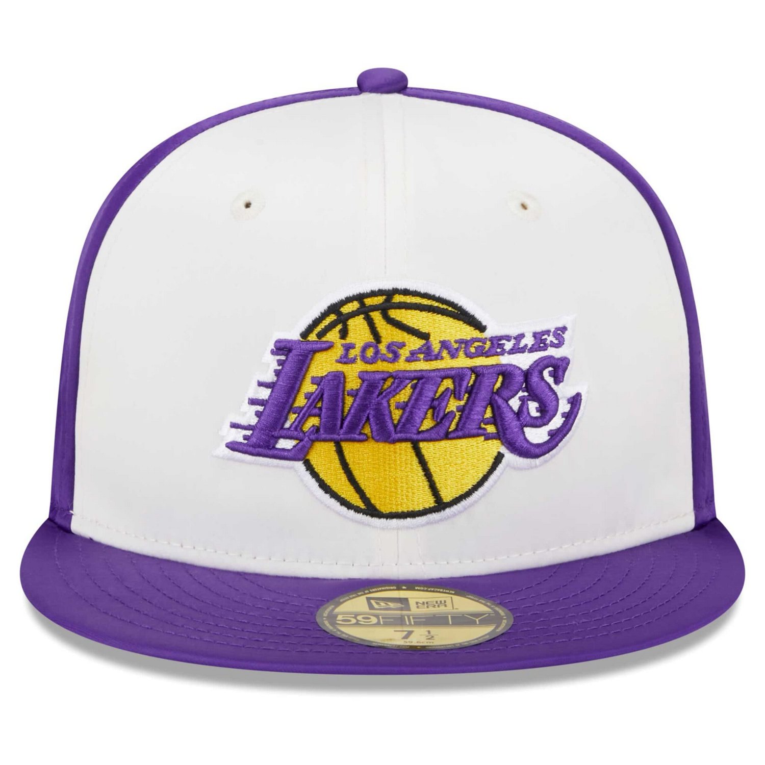 New Era Los Angeles Lakers Throwback Satin 59FIFTY Fitted Hat                                                                    - view number 2