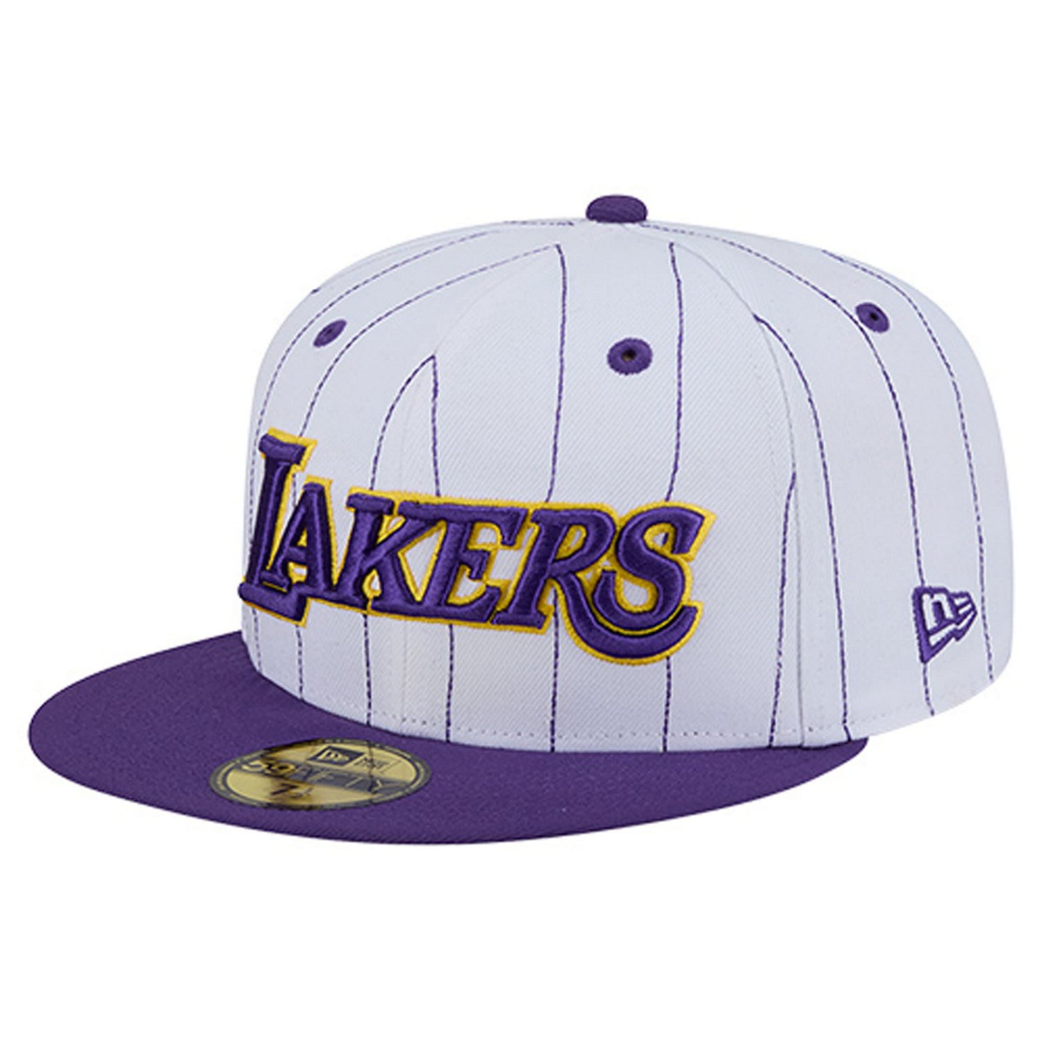 New Era Los Angeles Lakers Wordmark Pinstripe 59FIFTY Fitted Hat