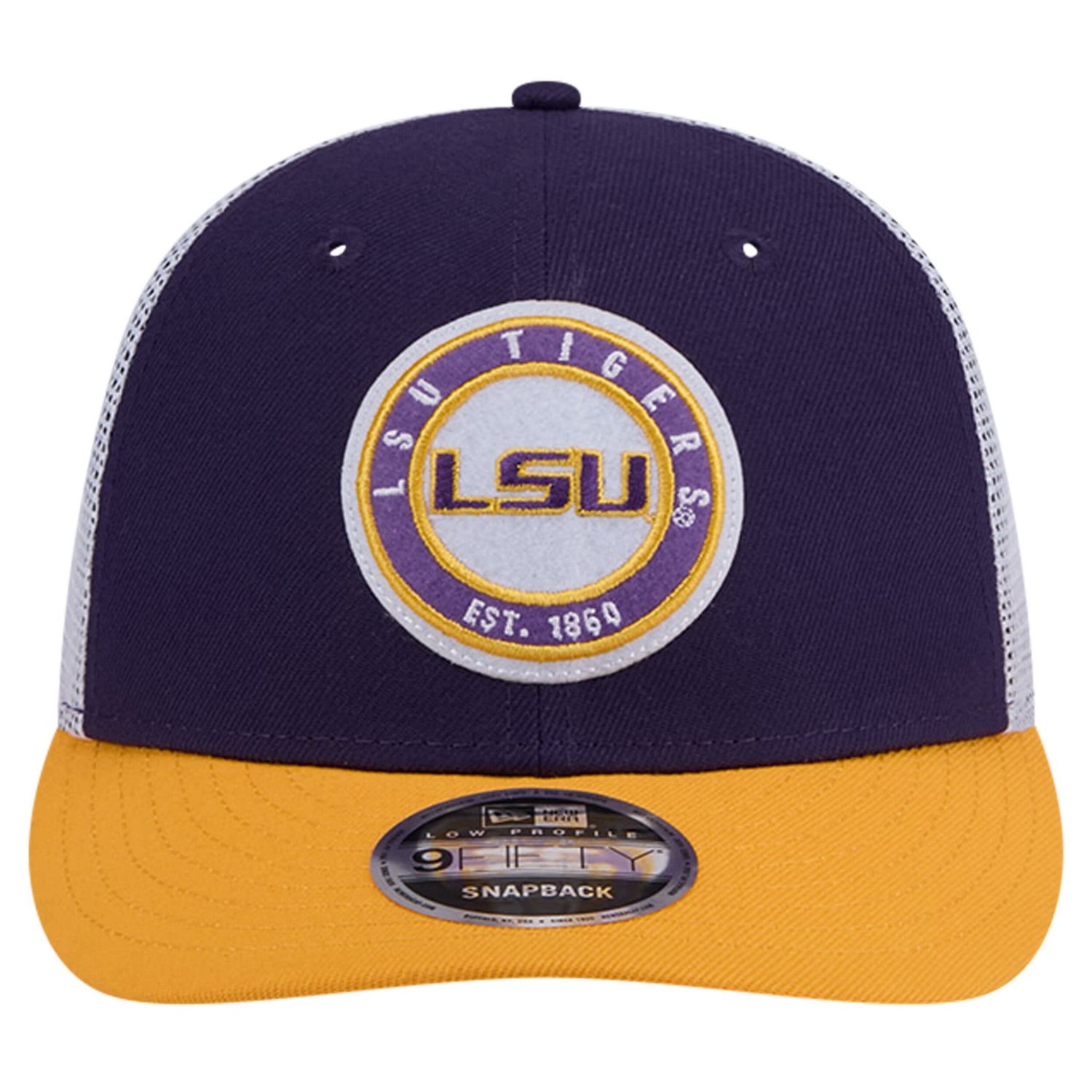 New Era LSU Tigers Throwback Circle Patch 9FIFTY Trucker Snapback Hat - view number 2