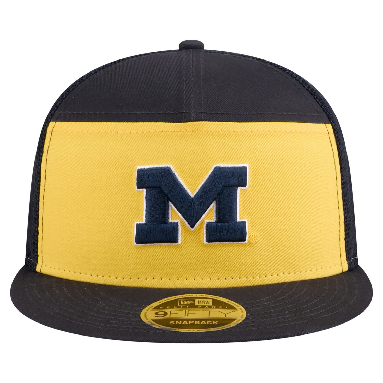 New Era Maize Michigan Wolverines Outdoor Wide Panel 9FIFTY Snapback Trucker Hat - view number 2