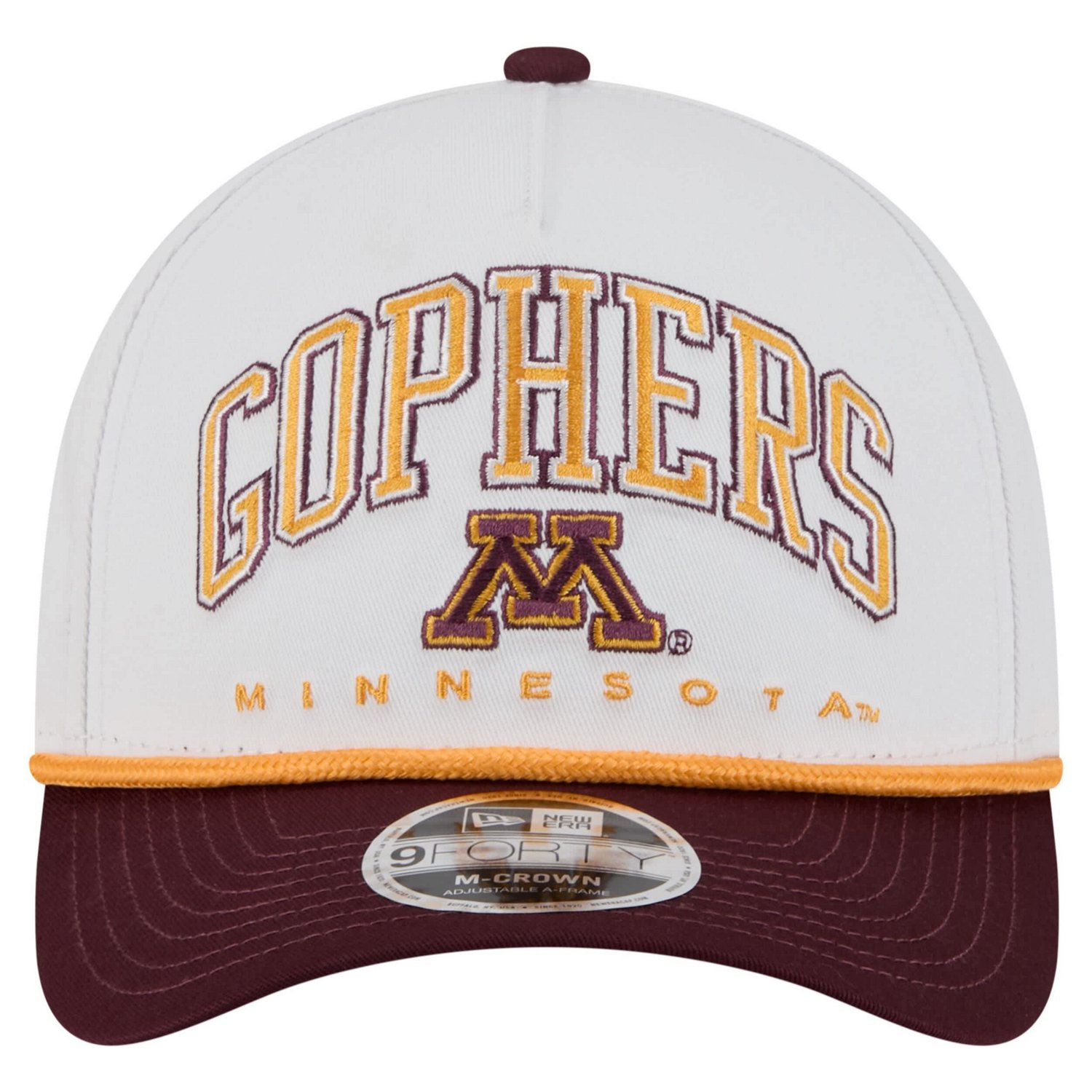 New Era Maroon Minnesota Golden Gophers Arch Two-Tone Rope 9FORTY A-Frame M-Crown Adjustable Hat - view number 2