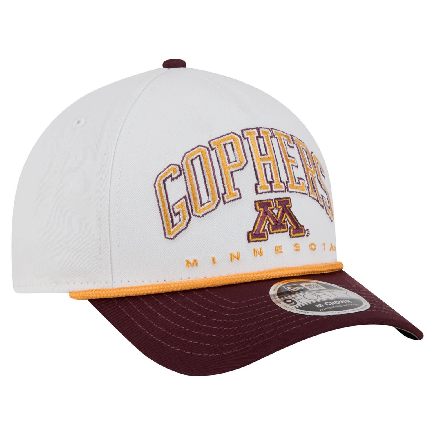New Era Maroon Minnesota Golden Gophers Arch Two-Tone Rope 9FORTY A-Frame M-Crown Adjustable Hat - view number 3