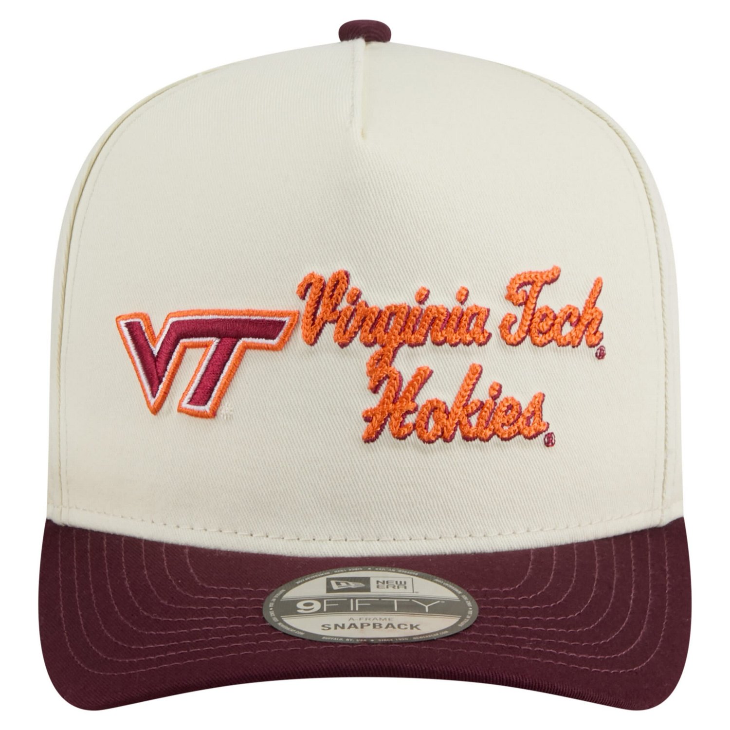 New Era Maroon Virginia Tech Hokies Vintage Chainstitch 9FIFTY A-Frame Snapback Hat - view number 2