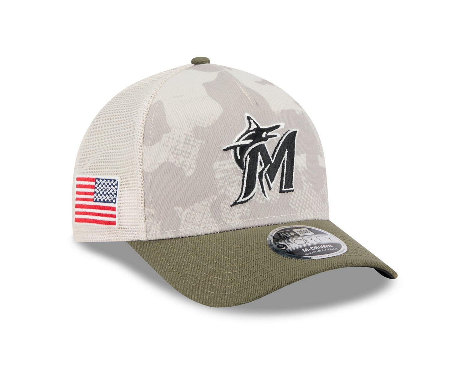 New Era Men's Miami Marlins  2025 Armed Forces Day M-Crown 9FORTY A-Frame - view number 4
