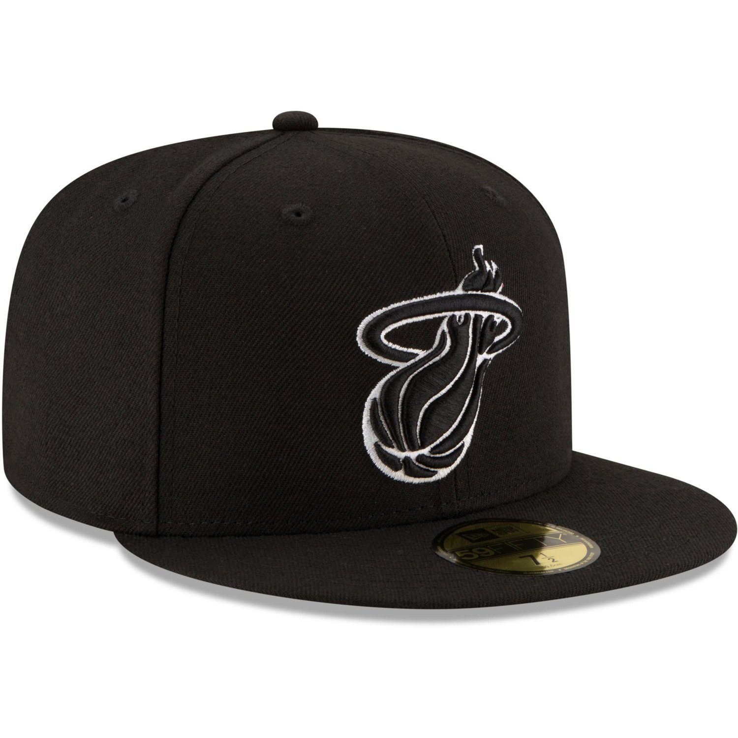 New Era Miami Heat  White Logo 59FIFTY Fitted Hat - view number 3