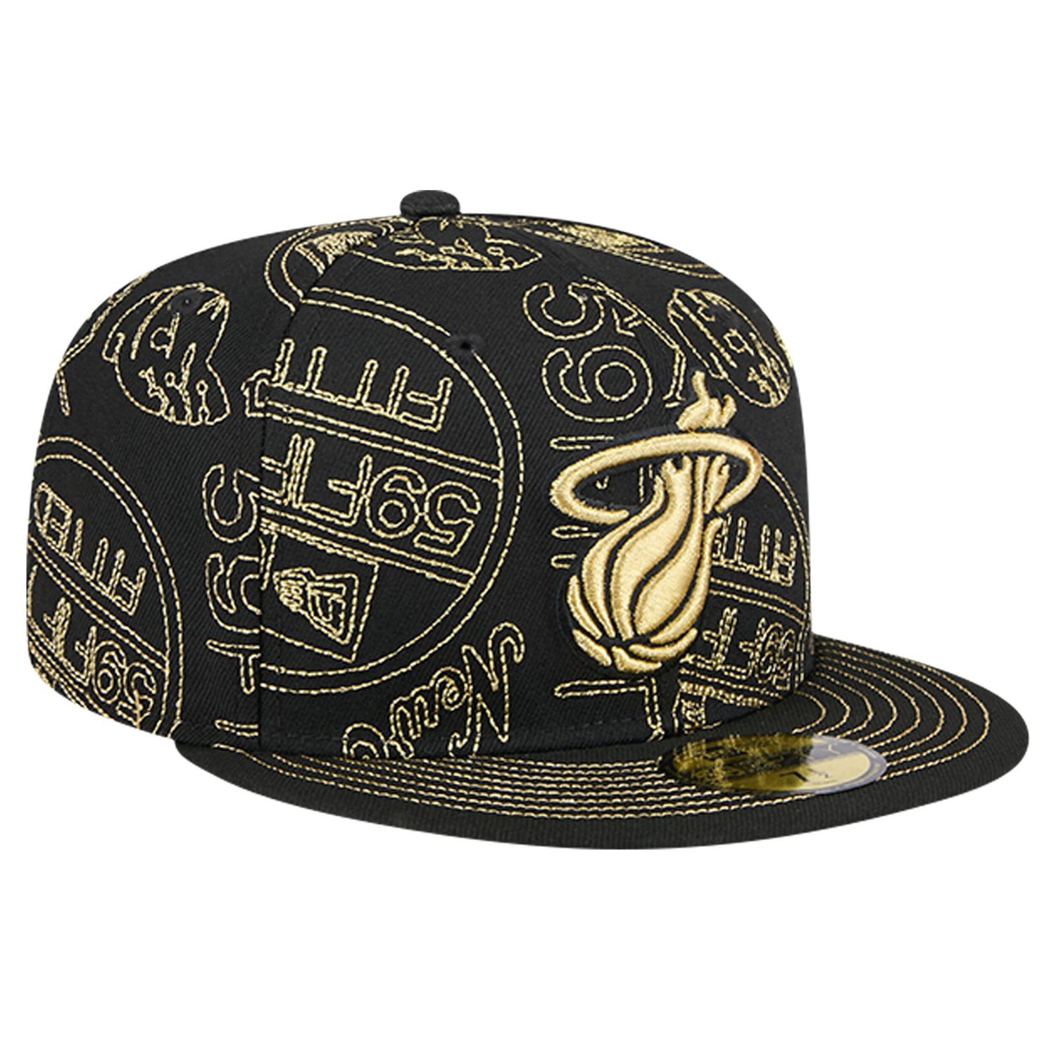 New Era Miami Heat 59FIFTY Day Allover Print Stencil Fitted Hat