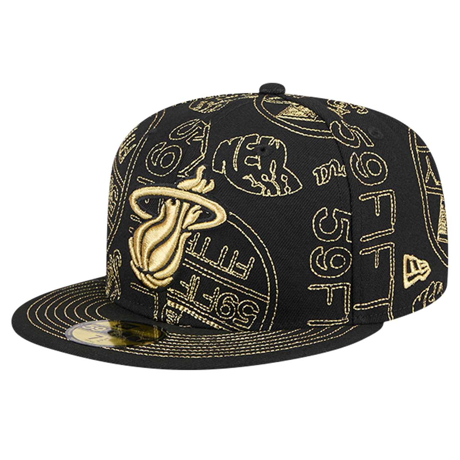 New Era Miami Heat 59FIFTY Day Allover Print Stencil Fitted Hat - view number 1