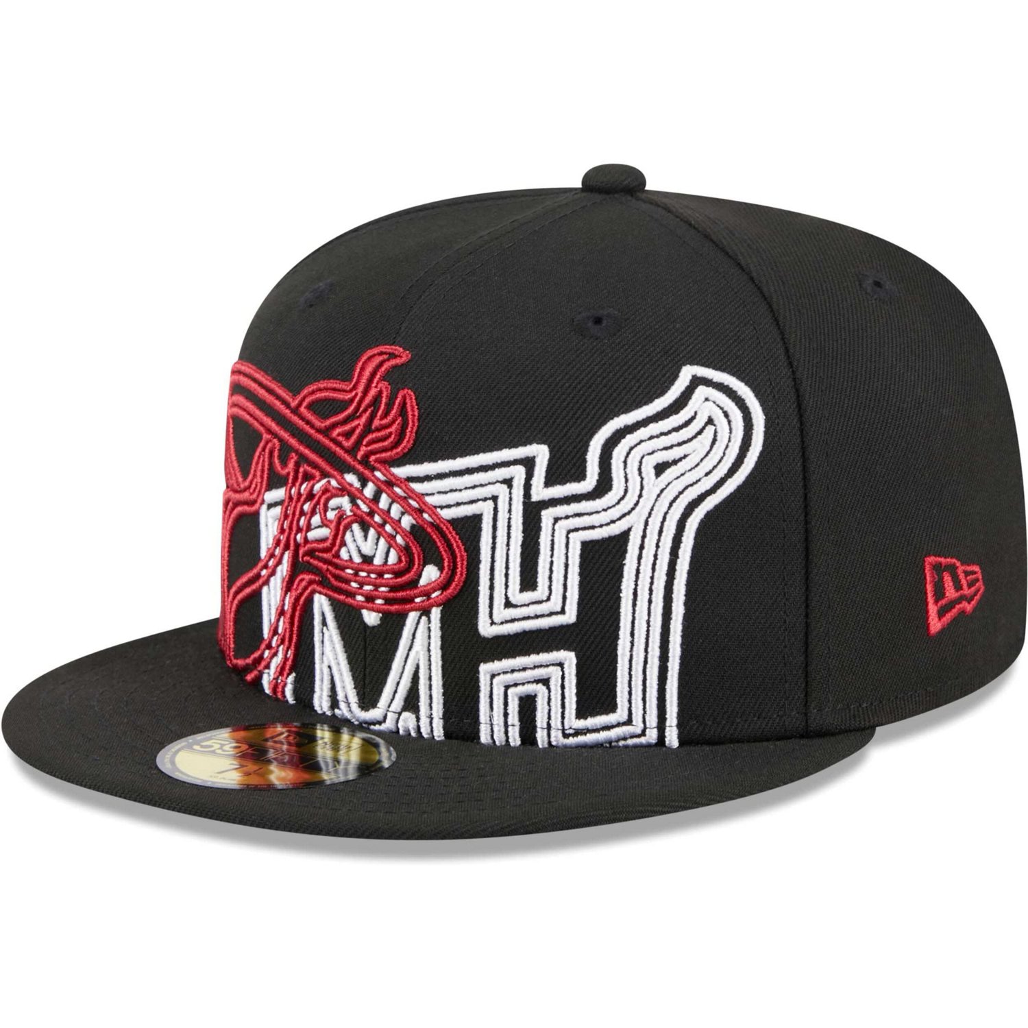 New Era Miami Heat Game Day Hollow Logo Mashup 59FIFTY Fitted Hat                                                                - view number 3